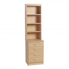 Four Drawer Unit With Bookcase