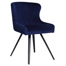 Alpha Dining Chair Blue Velvet