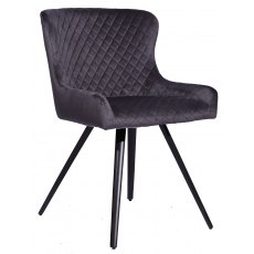 Alpha Dining Chair Grey Velvet