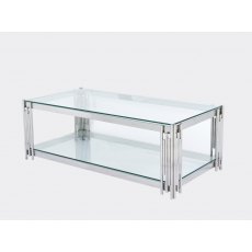 Belini Coffee Table - Glass and Stainless Steel