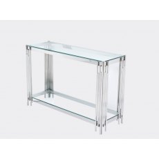 Belini Console Table - Glass and Stainless Steel