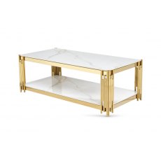 Belini Coffee Table - Sintered Stone and Gold