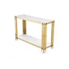 Belini Console Table - Sintered Stone and Gold