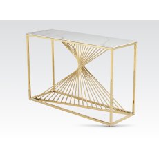 Calabria Console Table - Sintered Stone and Gold