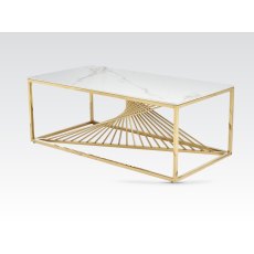 Calabria Coffee Table - Sintered Stone and Gold