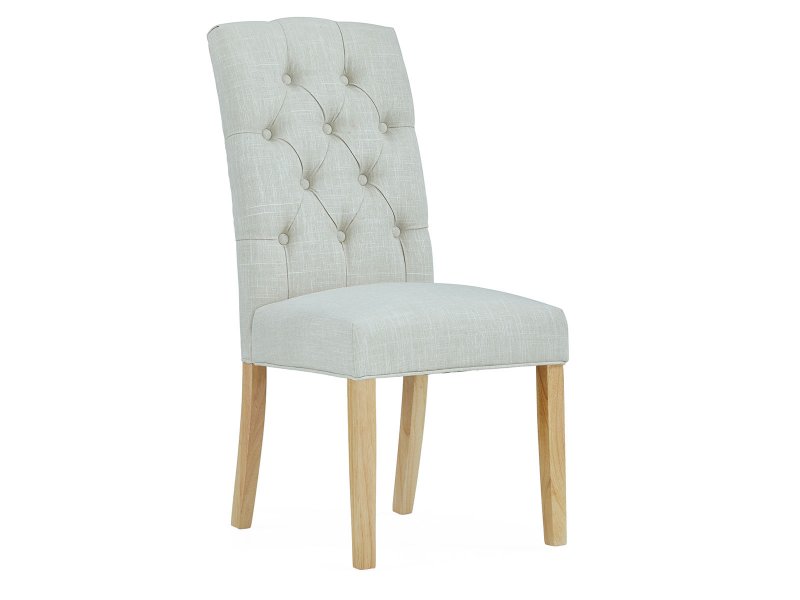 Corndell Britannia Button Back Dining Chair - Natural Fabric