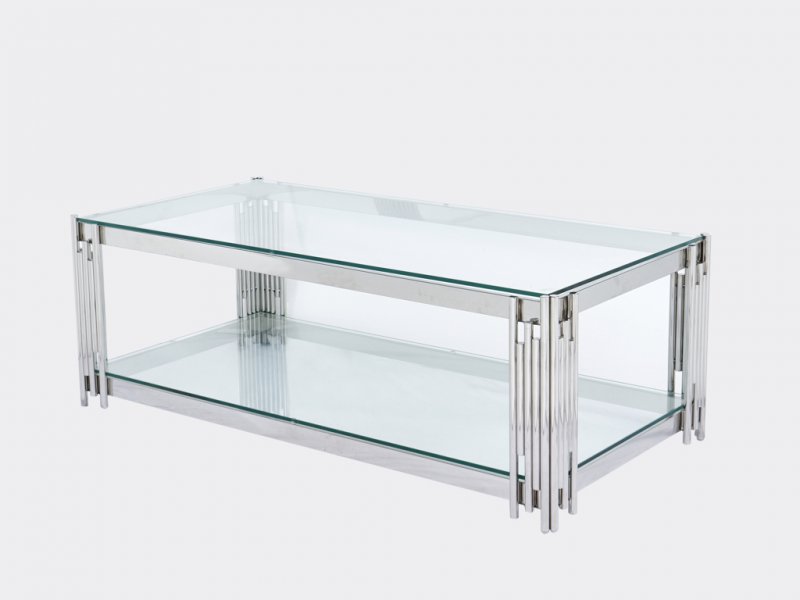 Annaghmore Agencies Belini Coffee Table - Glass and Stainless Steel