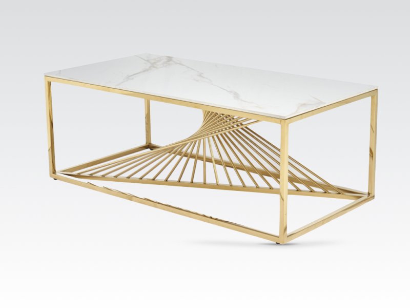 Annaghmore Agencies Calabria Coffee Table - Sintered Stone and Gold