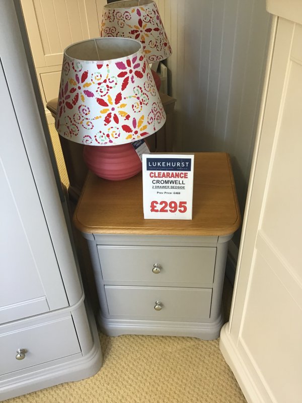 CLEARANCE PRODUCTS Cromwell 2 Drawer Bedside